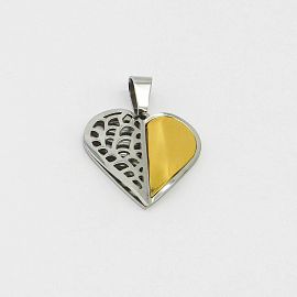 DIJE CORAZON /ACERO BICOLOR